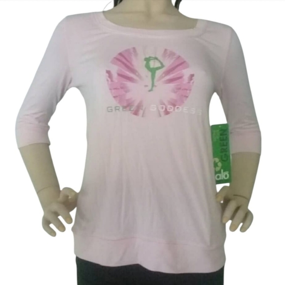 ALO BAMBOO T - SHIRT 3/4 SLEEVES  Powder Pink ALO - Picture 13 of 14